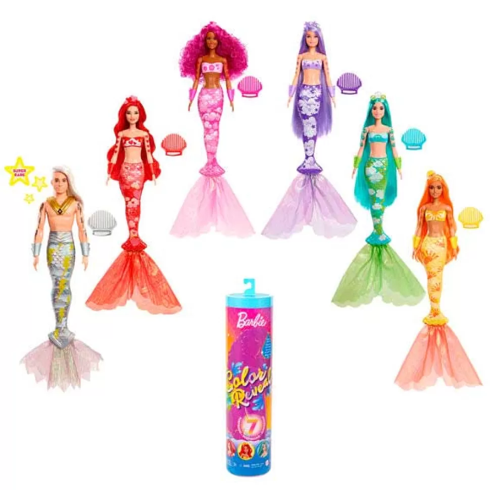 Brinquedos Barbie Barbie Color Reveal Boneca Sereias Arco-Iris< Bonecas Surpresa