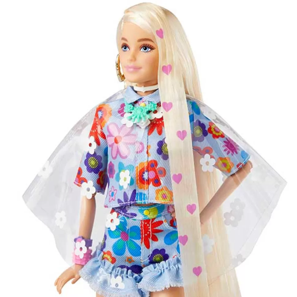 Flash Sale Brinquedos Barbie Barbie Extra Boneca Loira Articulada Com Roupa De Flores