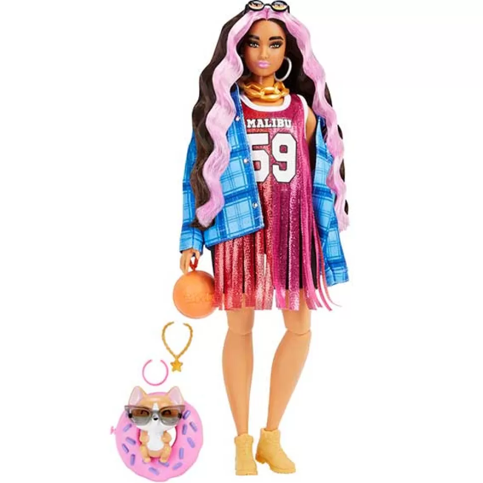Hot Brinquedos Barbie Barbie Extra Boneca Morena Articulada Com Camisola De Basquete