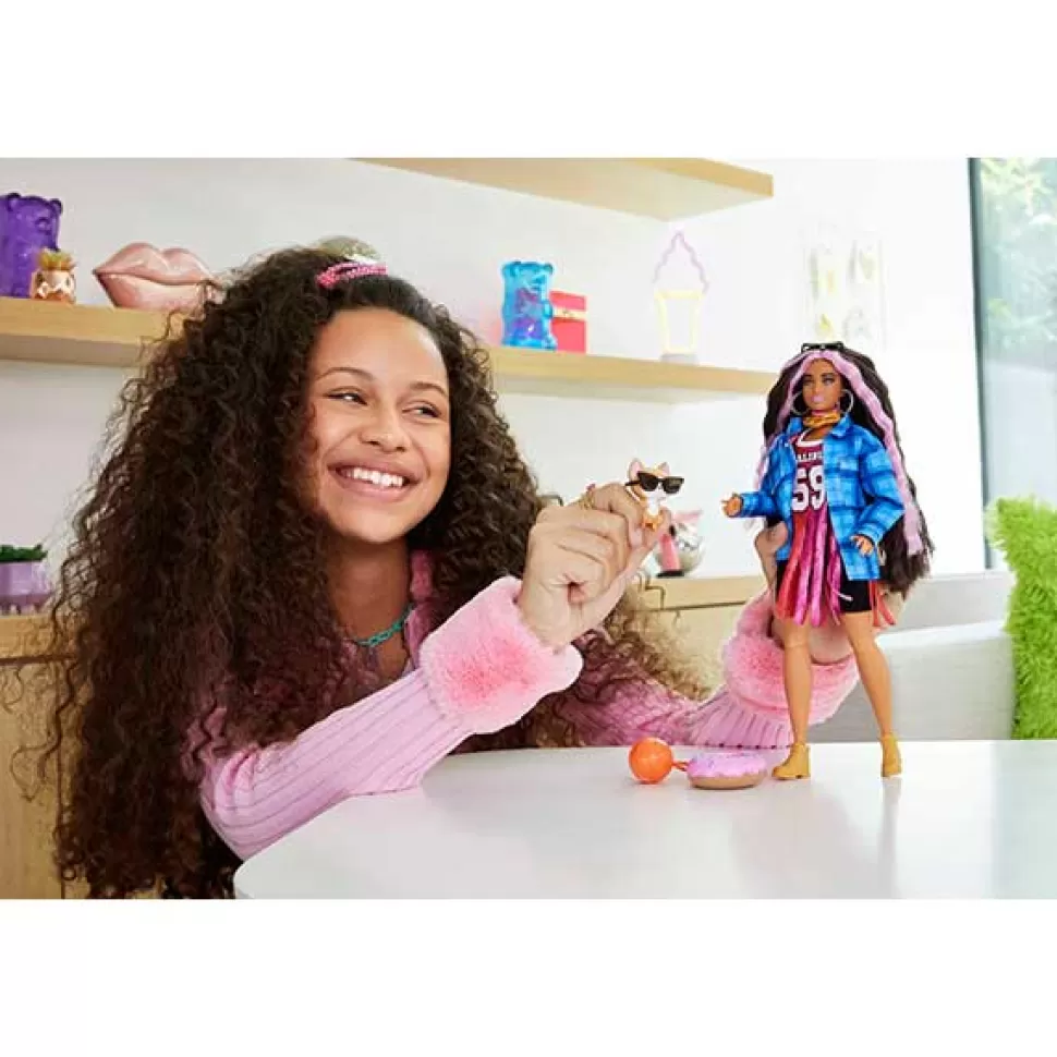 Hot Brinquedos Barbie Barbie Extra Boneca Morena Articulada Com Camisola De Basquete