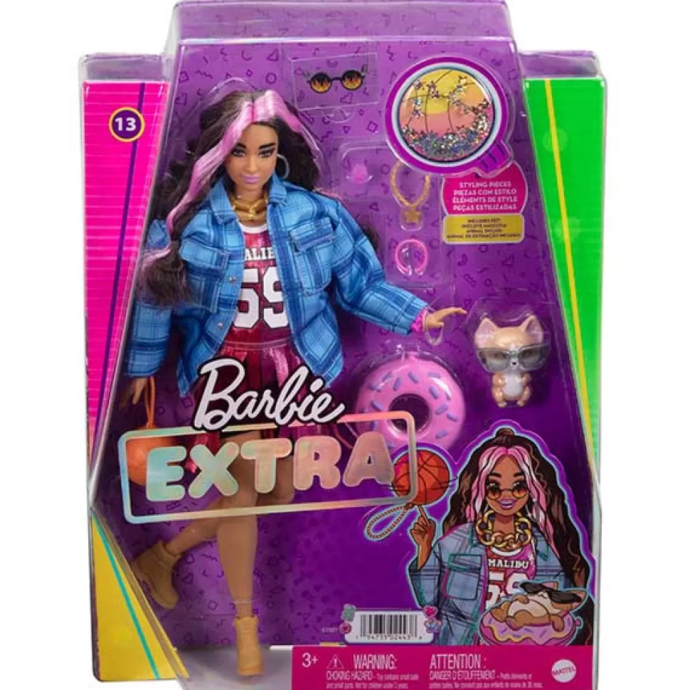 Hot Brinquedos Barbie Barbie Extra Boneca Morena Articulada Com Camisola De Basquete