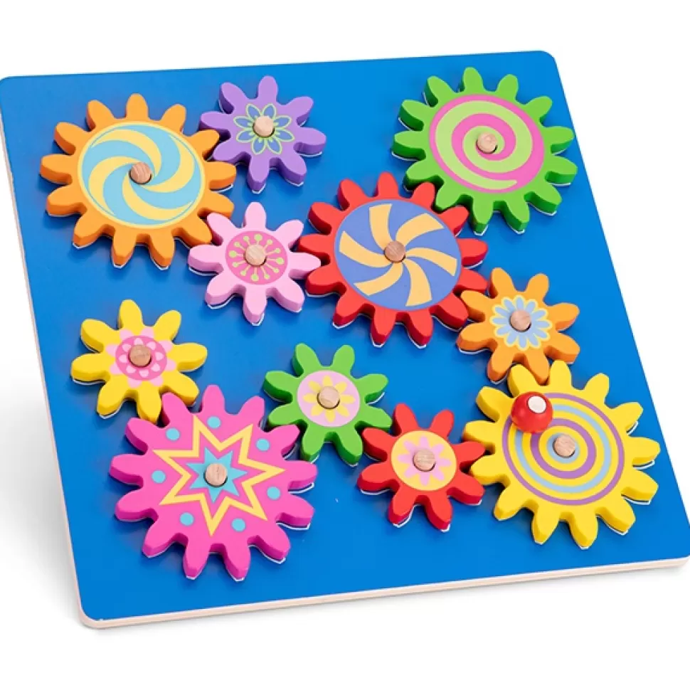 Discount Brinquedos New Classic Toys Conjunto De Engrenagem De Madeira Colorida