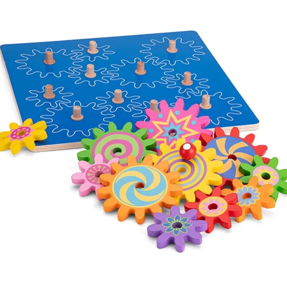 Discount Brinquedos New Classic Toys Conjunto De Engrenagem De Madeira Colorida