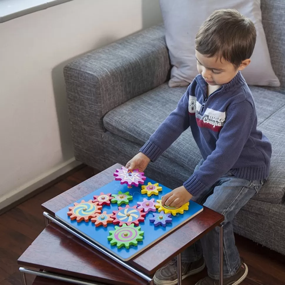 Discount Brinquedos New Classic Toys Conjunto De Engrenagem De Madeira Colorida