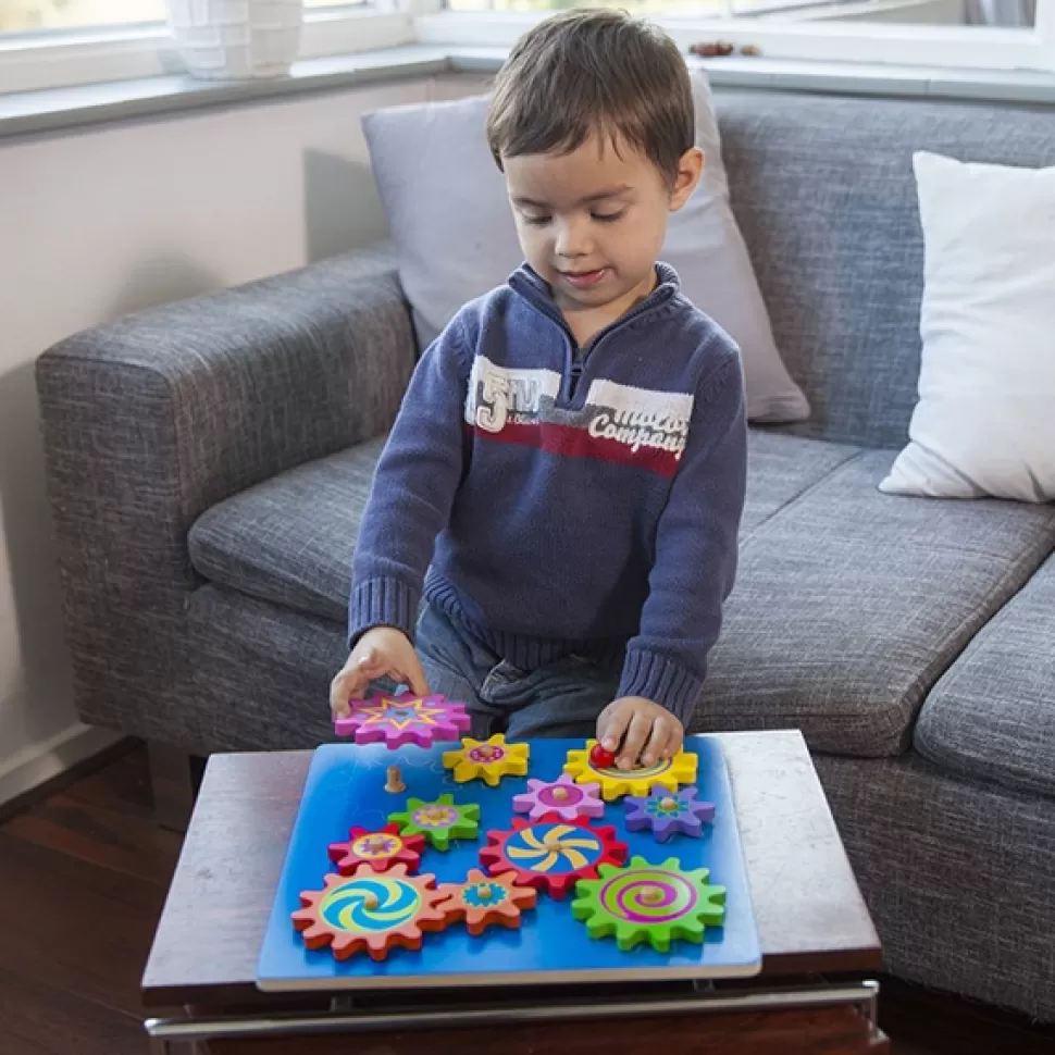 Discount Brinquedos New Classic Toys Conjunto De Engrenagem De Madeira Colorida