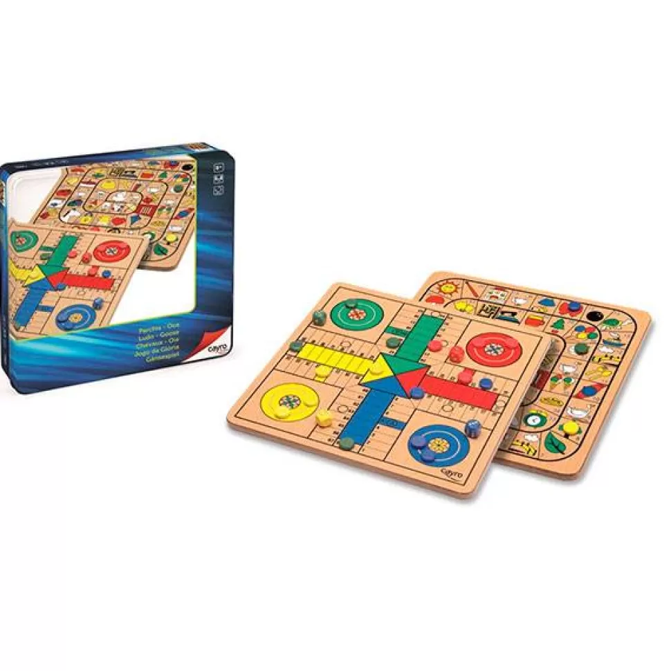 Sale Brinquedos Cayro Jogo De Tabuleiro De Ludo E Ganso Em Caixa De Metal
