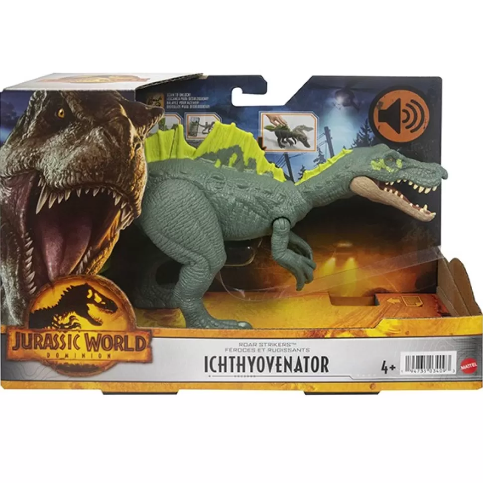 Brinquedos Jurassic World Jurassic World Dominion Figura Dinossauro Ichtthyovenator Roar Strikes< Brinquedos De Dinossauros