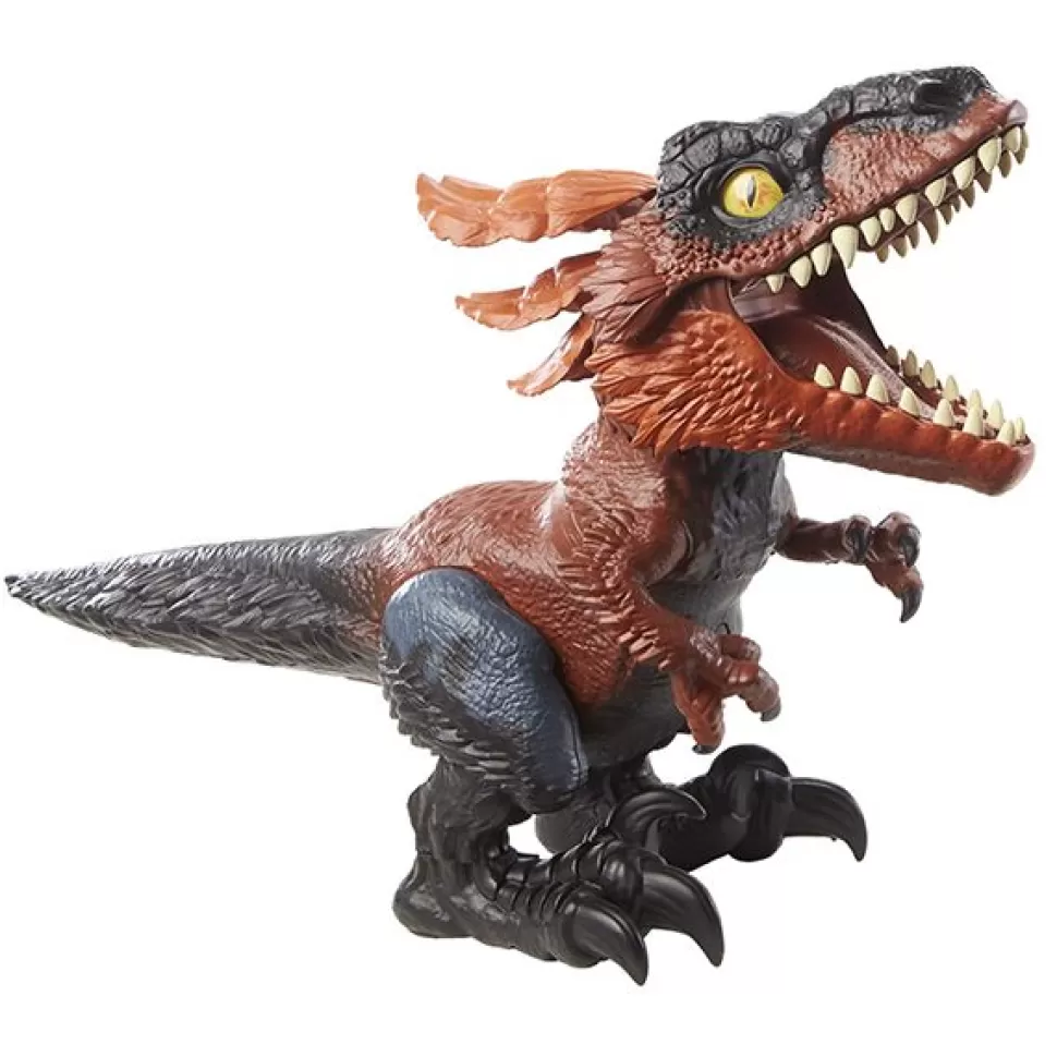 Brinquedos Jurassic World Jurassic World Figura Dinossauro Desenjaulado En Llamas Pirorraptor Rowdy Roars< Brinquedos De Dinossauros