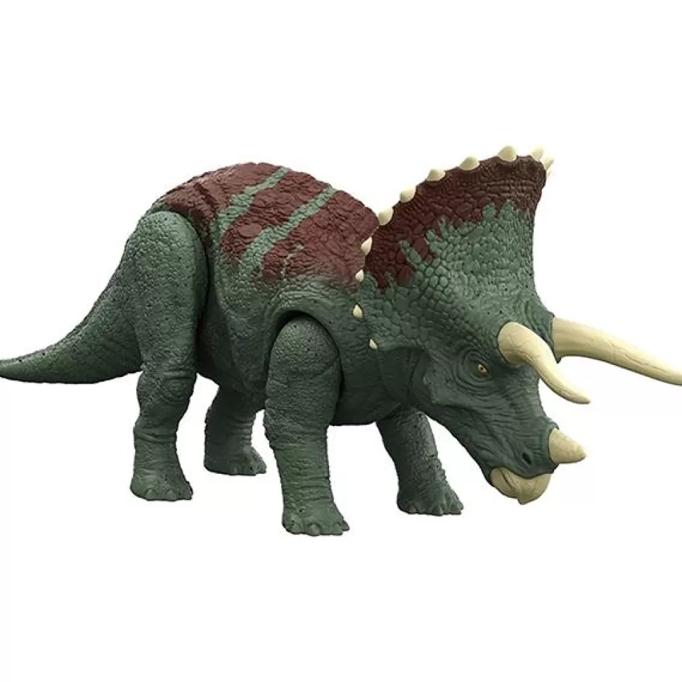 Brinquedos Jurassic World Jurassic World Figura Dinossauro Triceratop Ruge E Ataca Com Sons< Brinquedos De Dinossauros