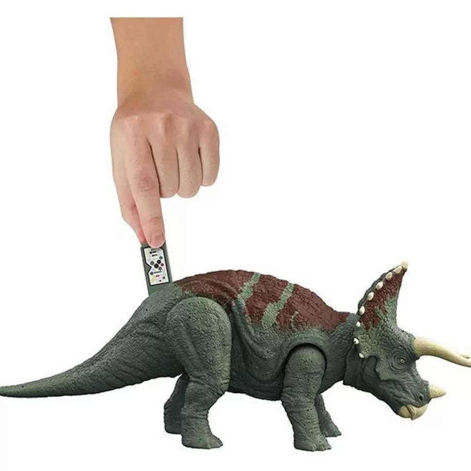 Brinquedos Jurassic World Jurassic World Figura Dinossauro Triceratop Ruge E Ataca Com Sons< Brinquedos De Dinossauros