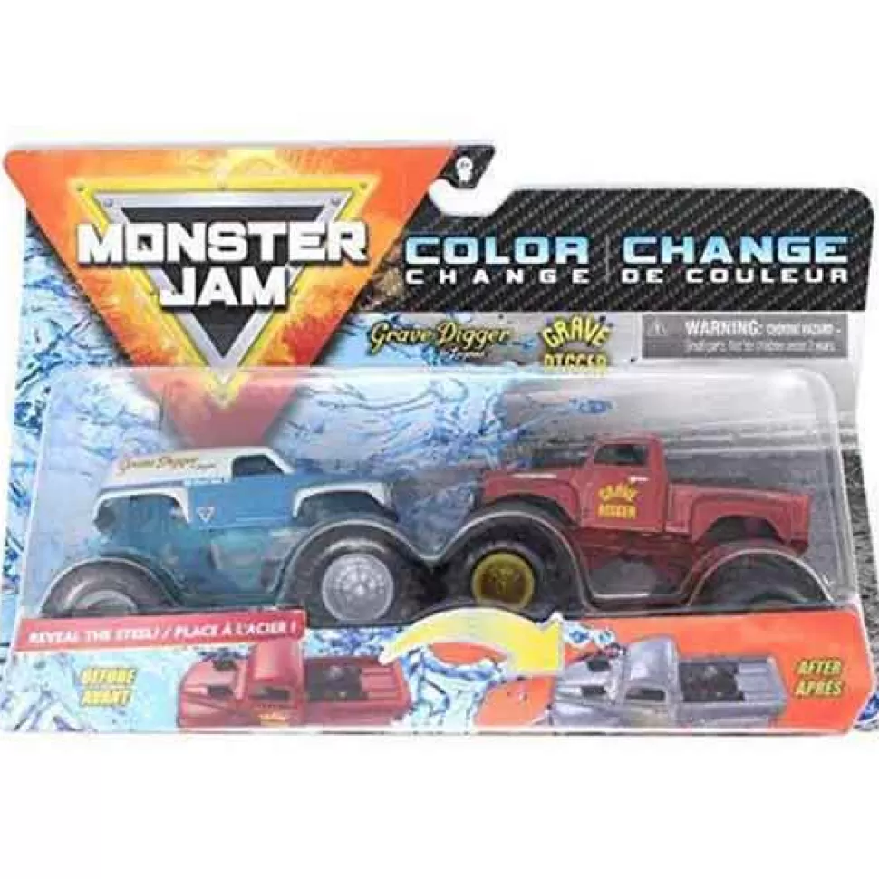Brinquedos Monster Jam Monster Jam Grave Digger The Legend Vs Grave Digger Color Change< Brinquedos De Carros
