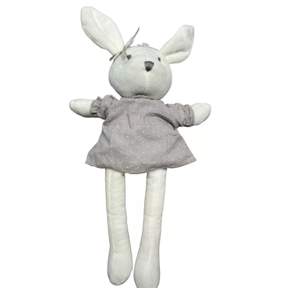 Outlet Brinquedos Artesavi Pelucia Coelho Vestido Creme 30Cm