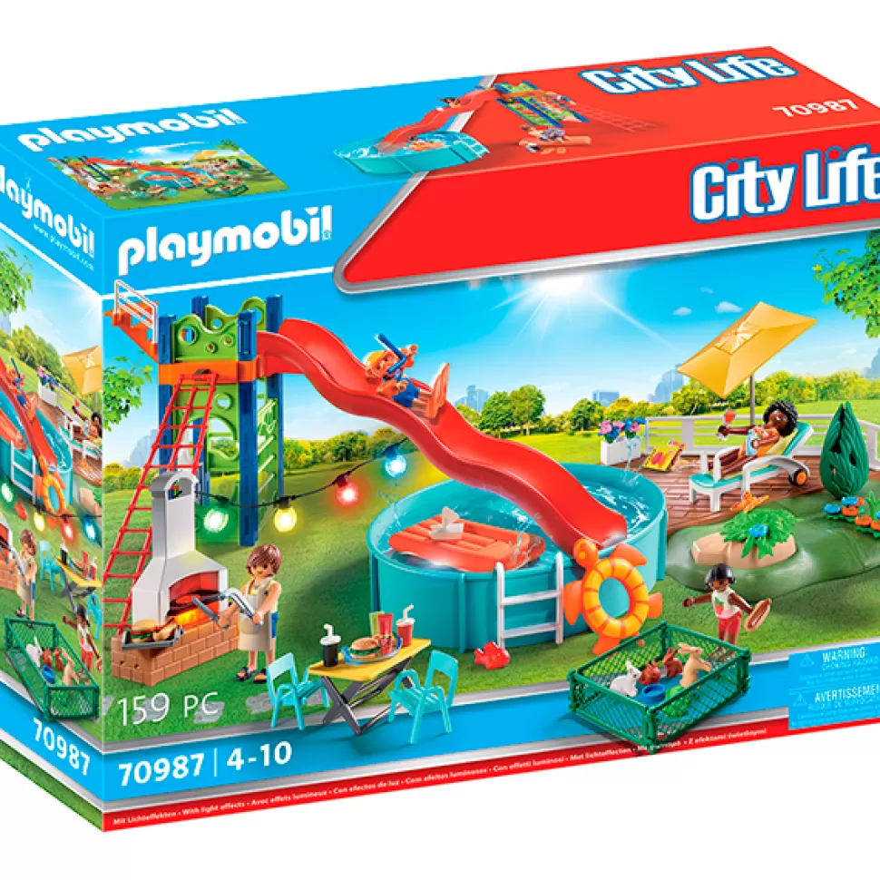 Brinquedos Playmobil City Life Playmobil 70987 Festa Na Piscina Com Escorrega< Brinquedos Piscina