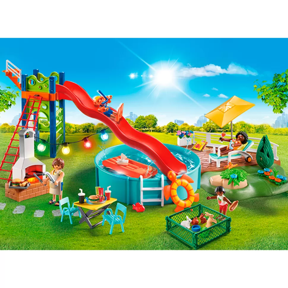 Brinquedos Playmobil City Life Playmobil 70987 Festa Na Piscina Com Escorrega< Brinquedos Piscina