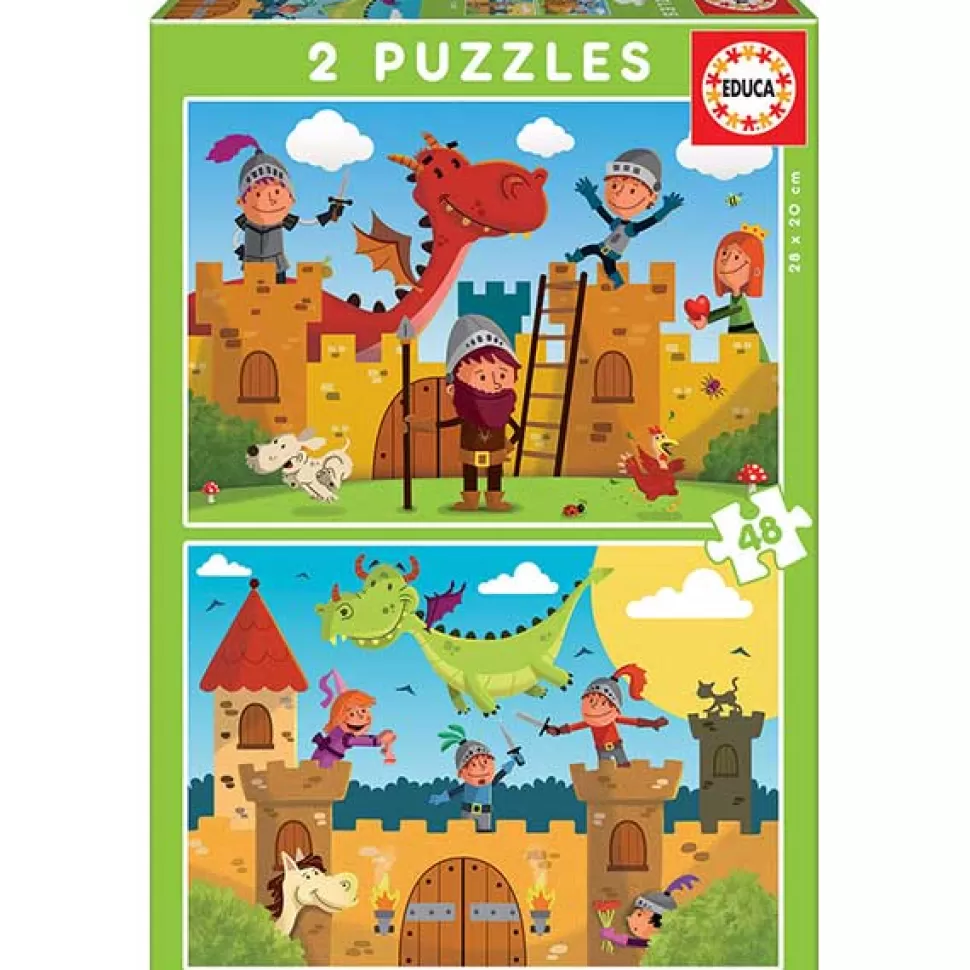 Discount Brinquedos Educa Borras Puzzle 2X48P Dragons And Knights