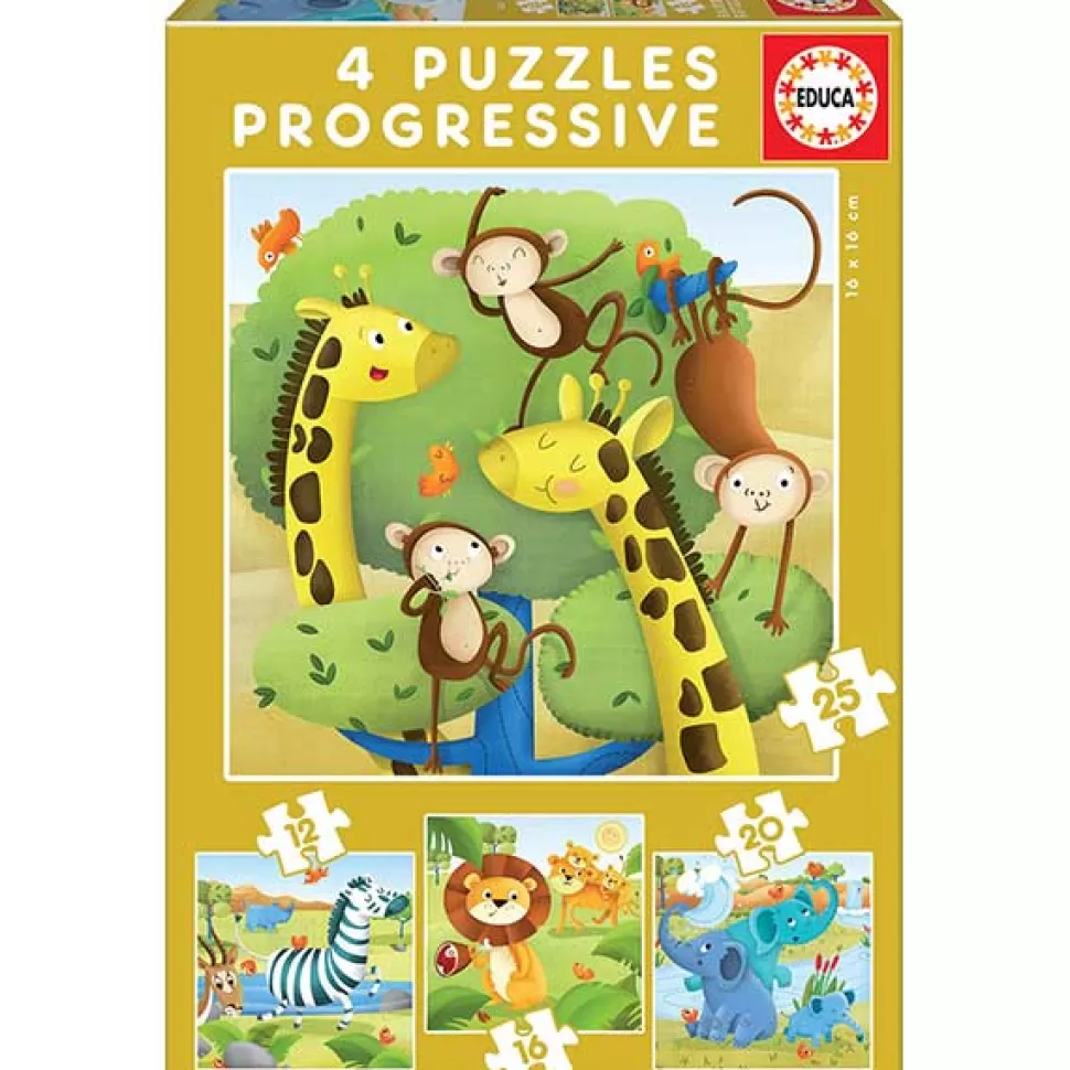 Clearance Brinquedos Educa Borras Puzzle Progressivo 12+16+20+25P Selva