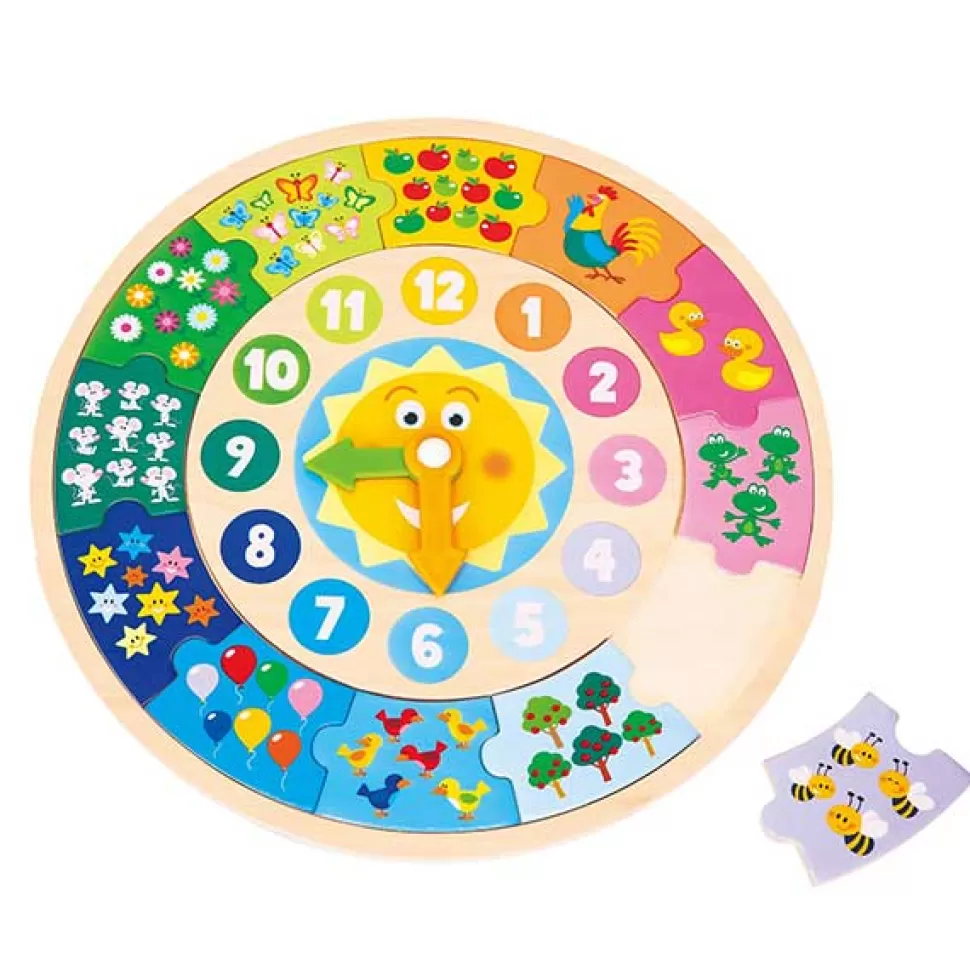 Fashion Brinquedos New Classic Toys Quebra-Cabeca De Relogio De Madeira